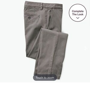 $109 Johnston & Murphy washed gray chinos slacks pants 32” x 29” slim